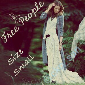 Rare Free People x Lydia Maxi Skirt white Sz S